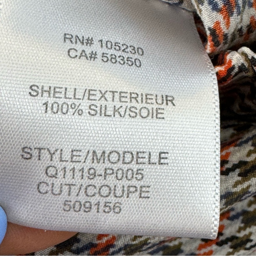 Equipment Hadley 100% Silk Houndstooth Relax Fit Elastic Waistband Dress Pants M - Picture 14 of 16